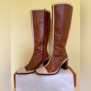 ALOHAS East Retro Camel Cream Knee High Boots - size 42 (US 11)